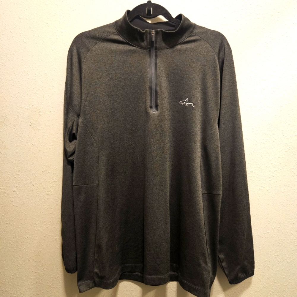 Greg Norman Play Dry 1/4 Zip Mens Green Long Sleeve Mock Neck Pullover Size M